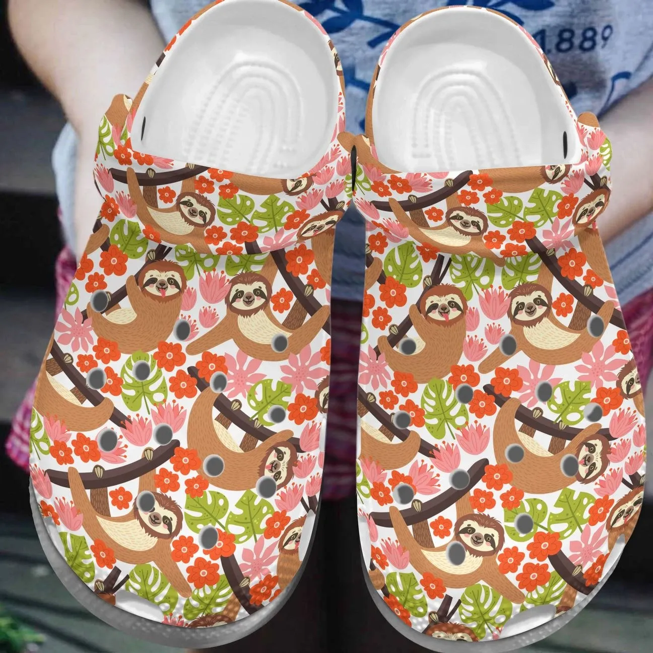 Sloth Personalize Clog Custom Crocs Fashionstyle Comfortable For Women Men Kid Print 3D Colorful Sloth Sloth Personalize Clog Custom Crocs Fashionstyle Comfortable For Women Men Kid Print 3D Colorful Sloth