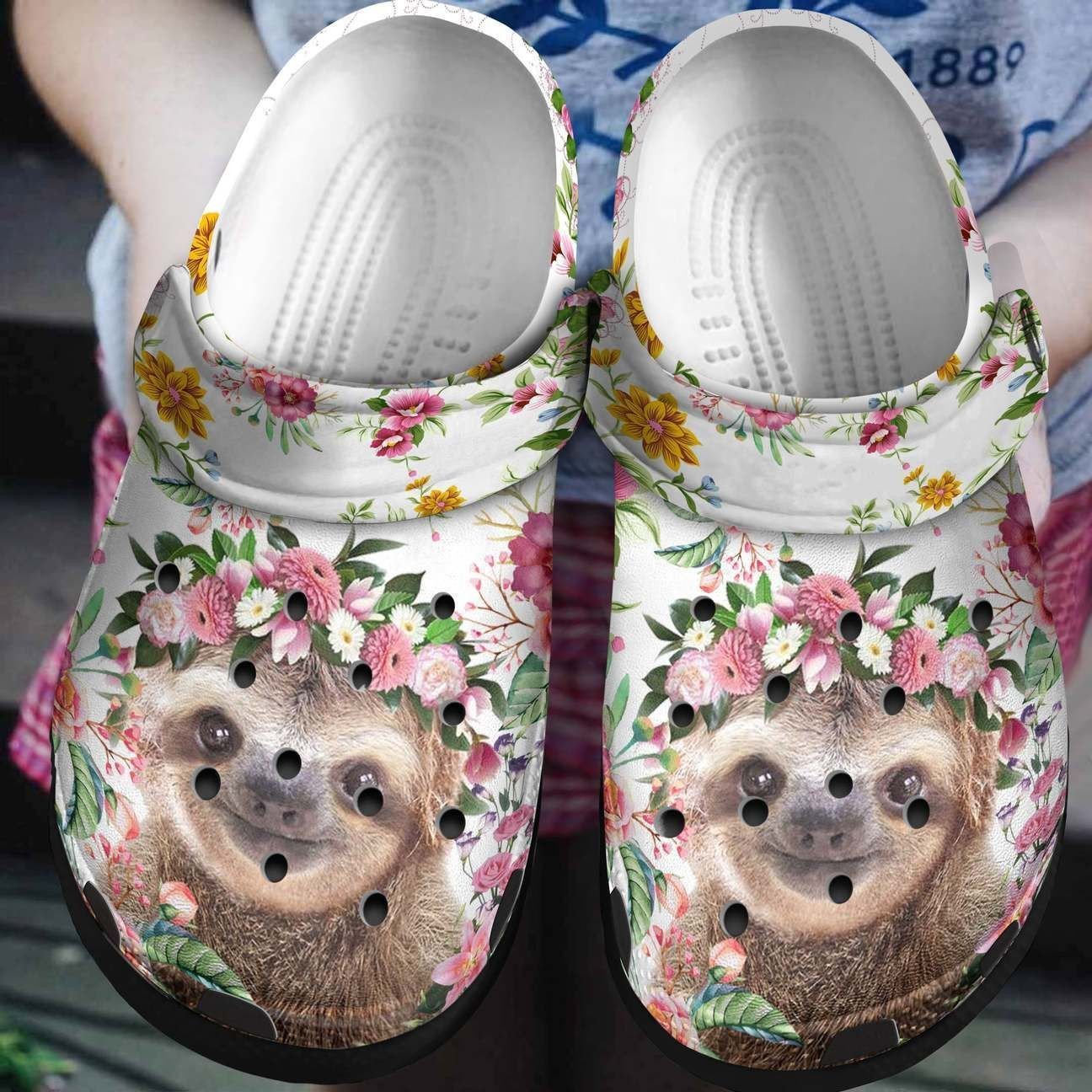 Sloth Personalized Clog Custom Crocs Clog Comfortablefashion Style Comfortable Kid Print 3D Sloth Smile For Mens And Womens Sloth Personalized Clog Custom Crocs Clog Comfortablefashion Style Comfortable Kid Print 3D Sloth Smile For Mens And Womens