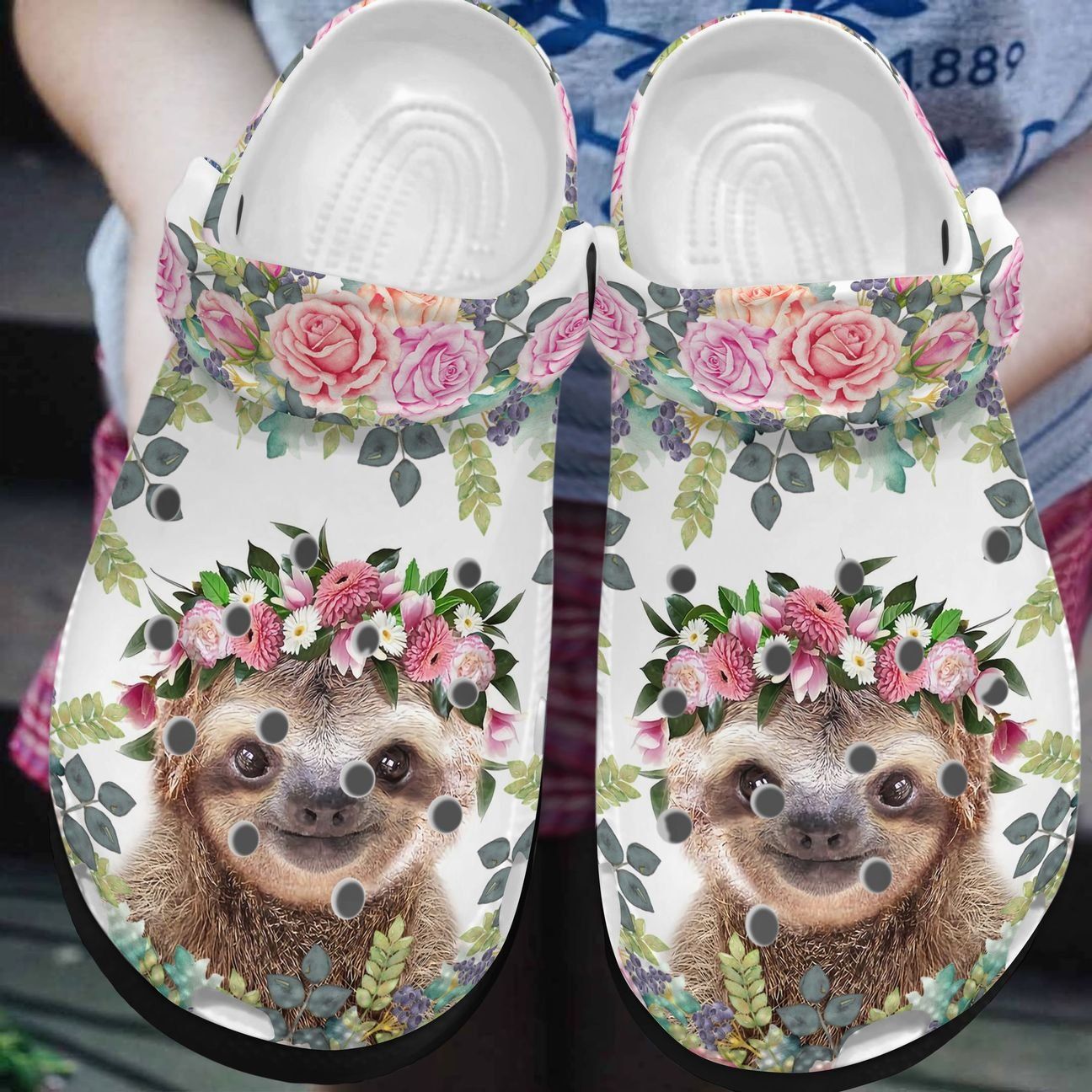 Sloth Personalized Clog Custom Crocs Comfortablefashion Style Comfortable For Women Men Kid Print 3D Flowery Sloth Personalized Clog Custom Crocs Comfortablefashion Style Comfortable For Women Men Kid Print 3D Flowery