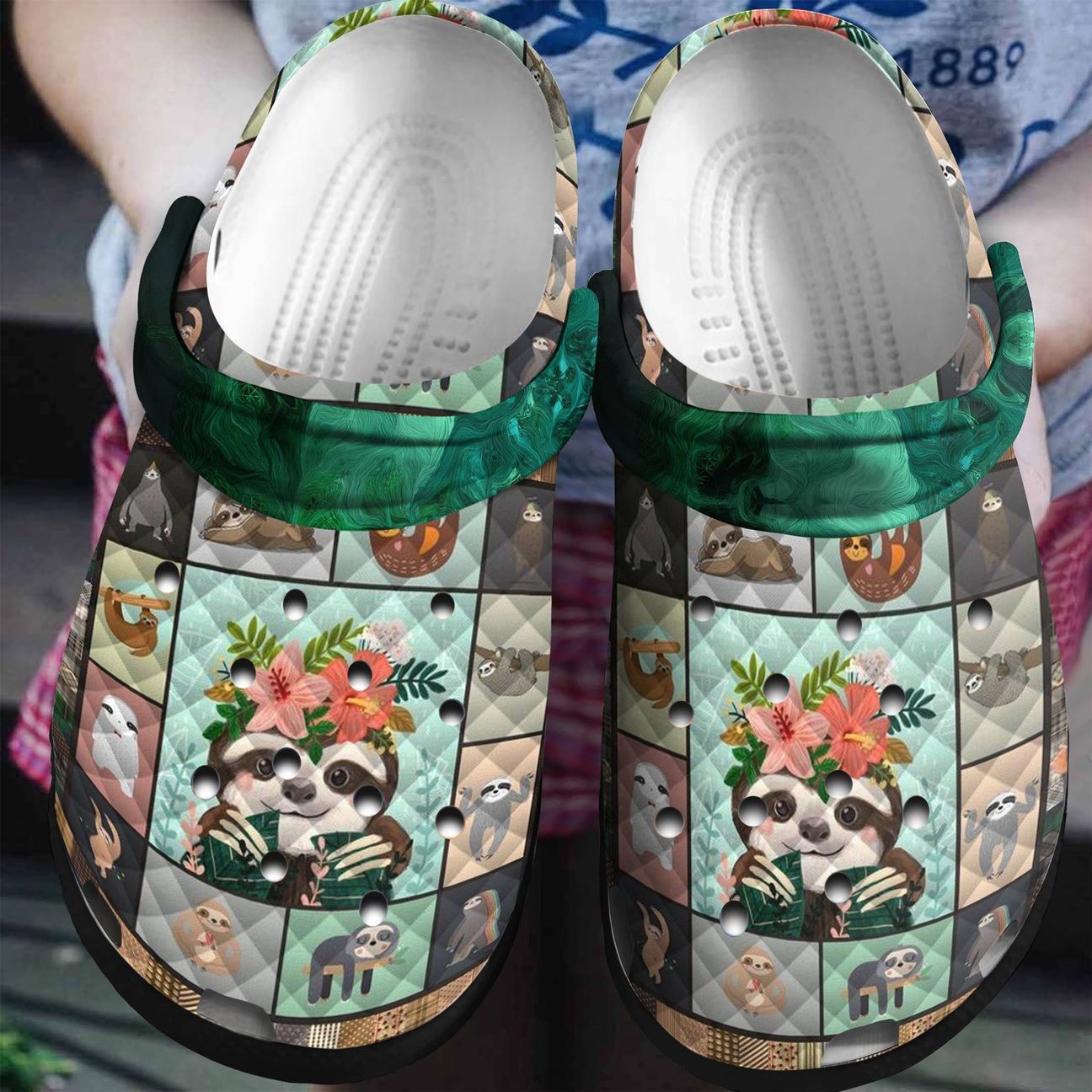Sloth Personalized Clog Custom Crocs Comfortablefashion Style Comfortable For Women Men Kid Print 3D Sloth Quilt Sloth Personalized Clog Custom Crocs Comfortablefashion Style Comfortable For Women Men Kid Print 3D Sloth Quilt