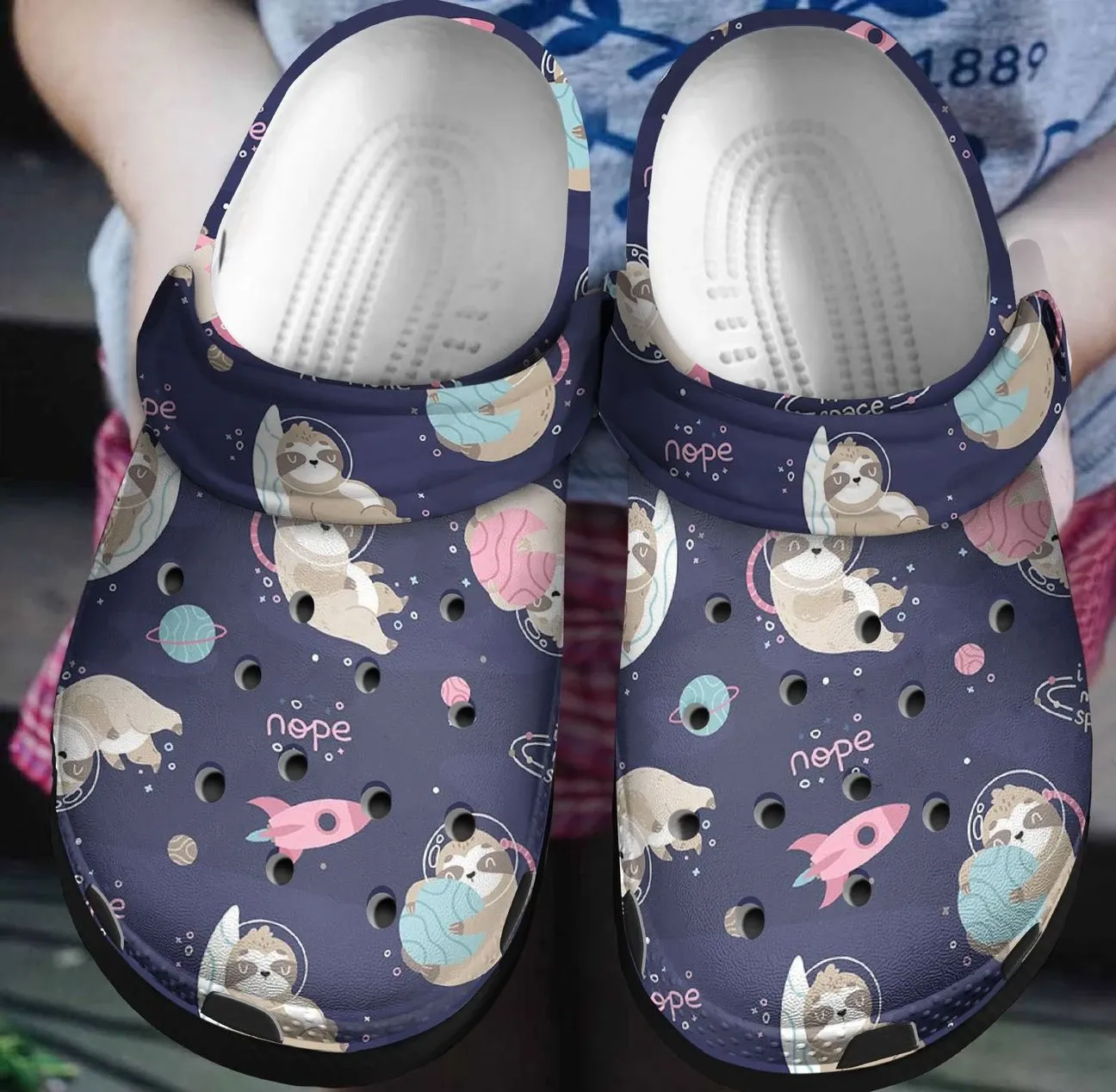 Sloth Personalized Clog Custom Crocs Comfortablefashion Style Comfortable For Women Men Kid Print 3D Sloths In Space Sloth Personalized Clog Custom Crocs Comfortablefashion Style Comfortable For Women Men Kid Print 3D Sloths In Space