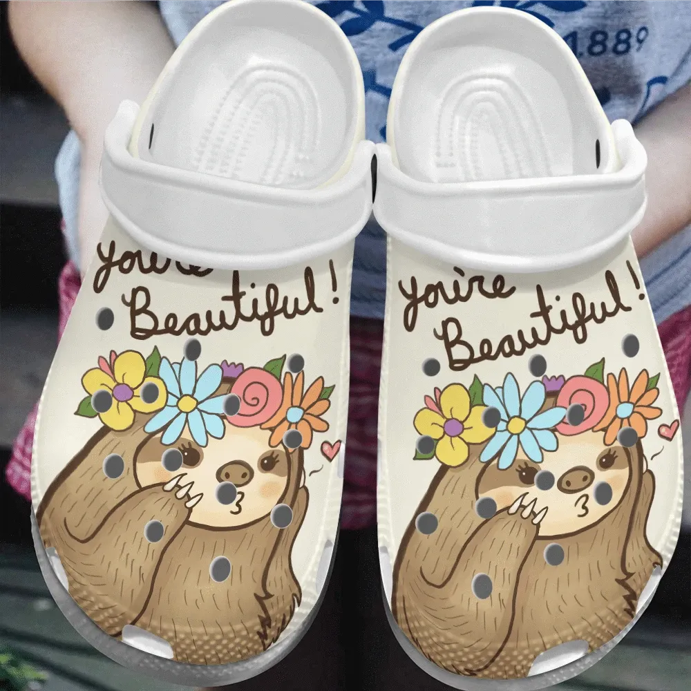 Sloth Personalized Clog Custom Crocs Comfortablefashion Style Comfortable For Women Men Kid Print 3D You Are Beautiful Sloth Personalized Clog Custom Crocs Comfortablefashion Style Comfortable For Women Men Kid Print 3D You Are Beautiful