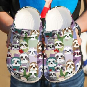 Sloth The Family Sku 2230 Crocs Crocband Clog Comfortable For Mens Womens Classic Clog Water Shoes