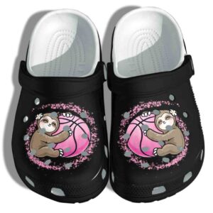 Sloth With Pink Baseballl Ball Crocs Clog Clog Birthday Gift For Women Girl