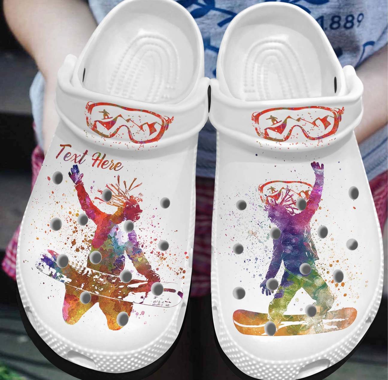 Snowboarding Personalized Clog Custom Crocs Comfortablefashion Style Comfortable For Women Men Kid Print 3D Watercolor Snowboarding Snowboarding Personalized Clog Custom Crocs Comfortablefashion Style Comfortable For Women Men Kid Print 3D Watercolor Snowboarding