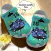 Snowmobile Cracking Aqua Personalize Clog Custom Crocs Clog Number On Sandal Fashion Style Comfortable For Women Men Kid