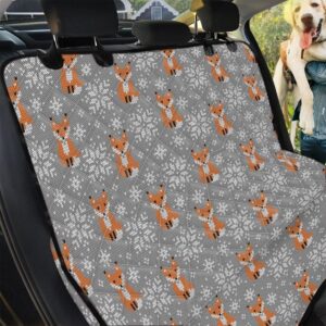 Snowy Fox Knitted Pattern Design Car Back Seat Cover Dog Car Seat Covers - 99de9c977cae