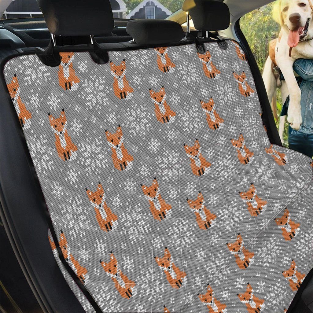 Snowy Fox Knitted Pattern Design Car Back Seat Cover Dog Car Seat Covers - 99de9c977cae Snowy Fox Knitted Pattern Design Car Back Seat Cover Dog Car Seat Covers - 99de9c977cae