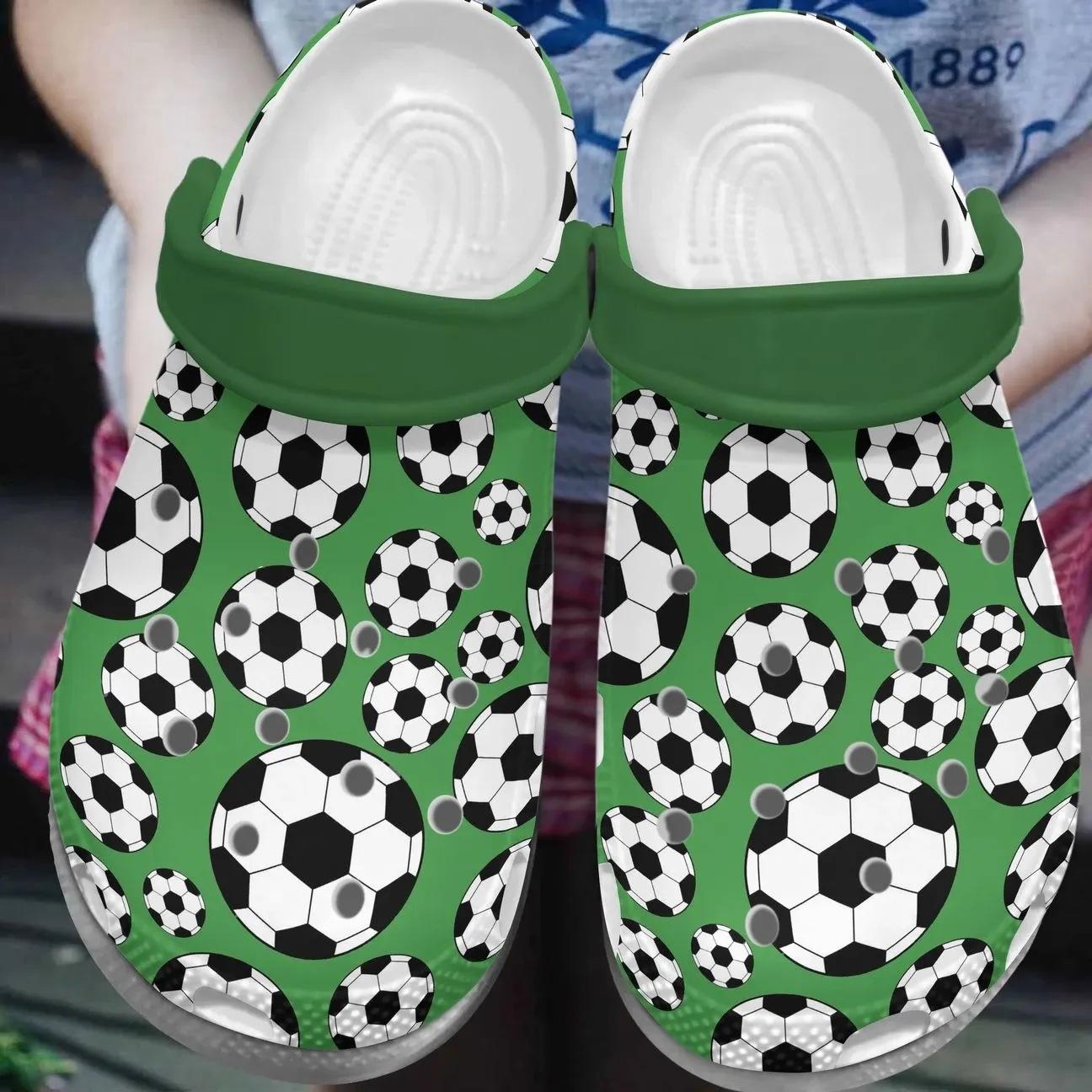 Soccer Pattern Personalized Clog Custom Crocs Comfortablefashion Style Comfortable For Women Men Kid Print 3D Soccer Pattern Personalized Clog Custom Crocs Comfortablefashion Style Comfortable For Women Men Kid Print 3D