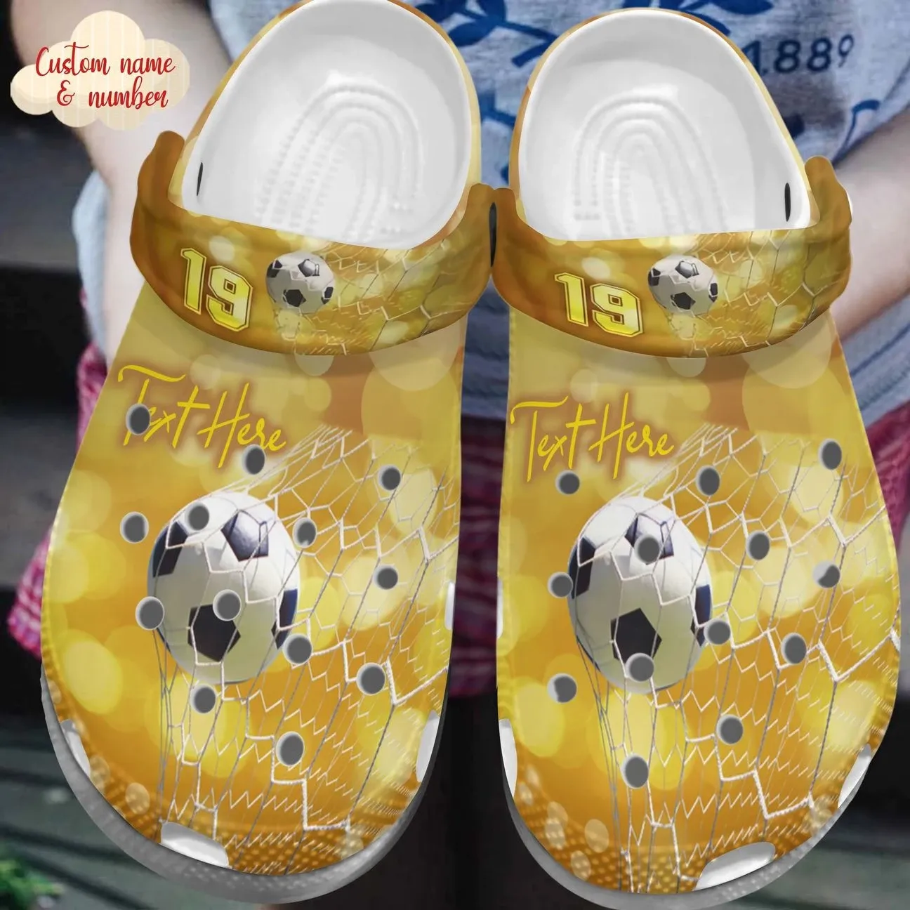 Soccer Personalize Clog Custom Crocs Fashionstyle Comfortable For Women Men Kid Print 3D Golden Age Soccer Personalize Clog Custom Crocs Fashionstyle Comfortable For Women Men Kid Print 3D Golden Age