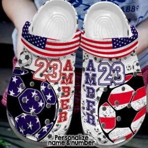 Soccer Personalized Clog Custom Crocs Comfortablefashion Style Comfortable For Women Men Kid Print 3D American Soccer