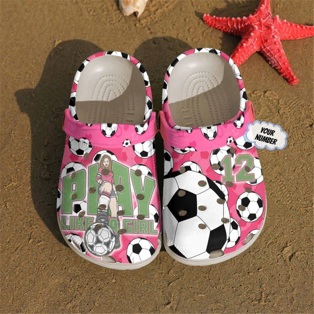 Soccer Personalized Clog Custom Crocs Comfortablefashion Style Comfortable For Women Men Kid Print 3D Play Like A Girl Soccer Personalized Clog Custom Crocs Comfortablefashion Style Comfortable For Women Men Kid Print 3D Play Like A Girl