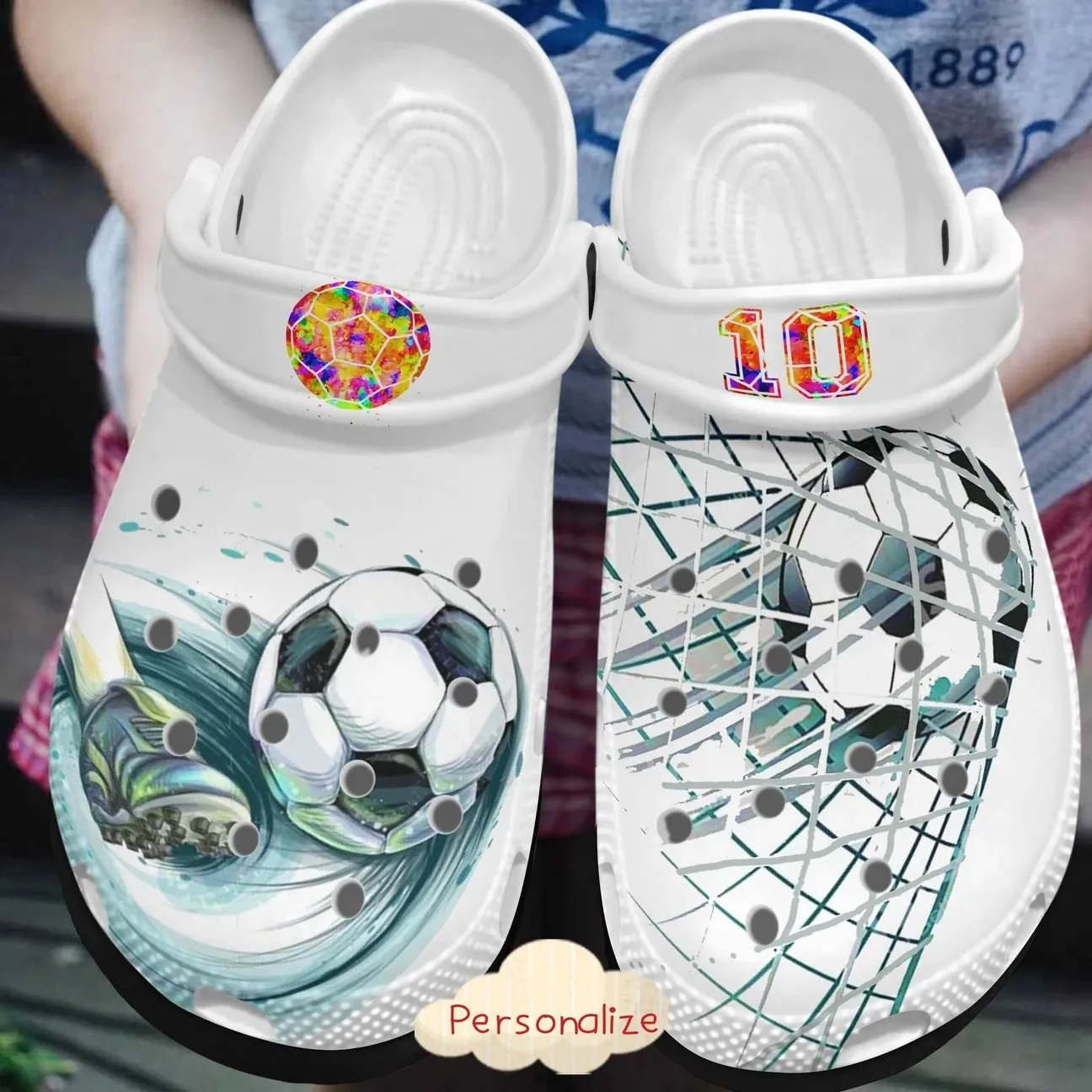 Soccer Personalized Clog Custom Crocs Comfortablefashion Style Comfortable For Women Men Kid Print 3D Soccer Goal Soccer Personalized Clog Custom Crocs Comfortablefashion Style Comfortable For Women Men Kid Print 3D Soccer Goal