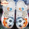 Soccer Personalized Clog Custom Crocs Comfortablefashion Style Comfortable For Women Men Kid Print 3D Water And Fire