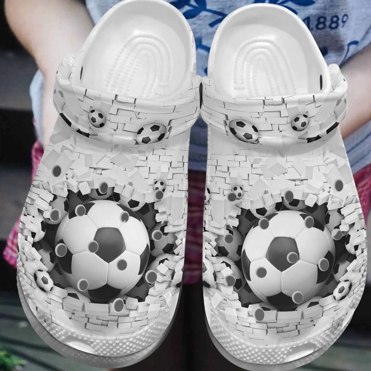 Soccer Personalized Clog Custom Crocs Comfortablefashion Style Comfortable For Women Men Kid Print 3D White Bricks Soccer Personalized Clog Custom Crocs Comfortablefashion Style Comfortable For Women Men Kid Print 3D White Bricks