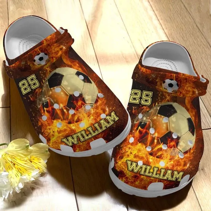 Soccer Personalized Personalize Clog Custom Crocs Fashionstyle Comfortable For Women Men Kid Print 3D Fire Soccer Personalized Personalize Clog Custom Crocs Fashionstyle Comfortable For Women Men Kid Print 3D Fire
