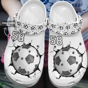 Soccer Personalized Personalize Clog Custom Crocs Fashionstyle Comfortable For Women Men Kid Print 3D Whitesole Soccer Lover