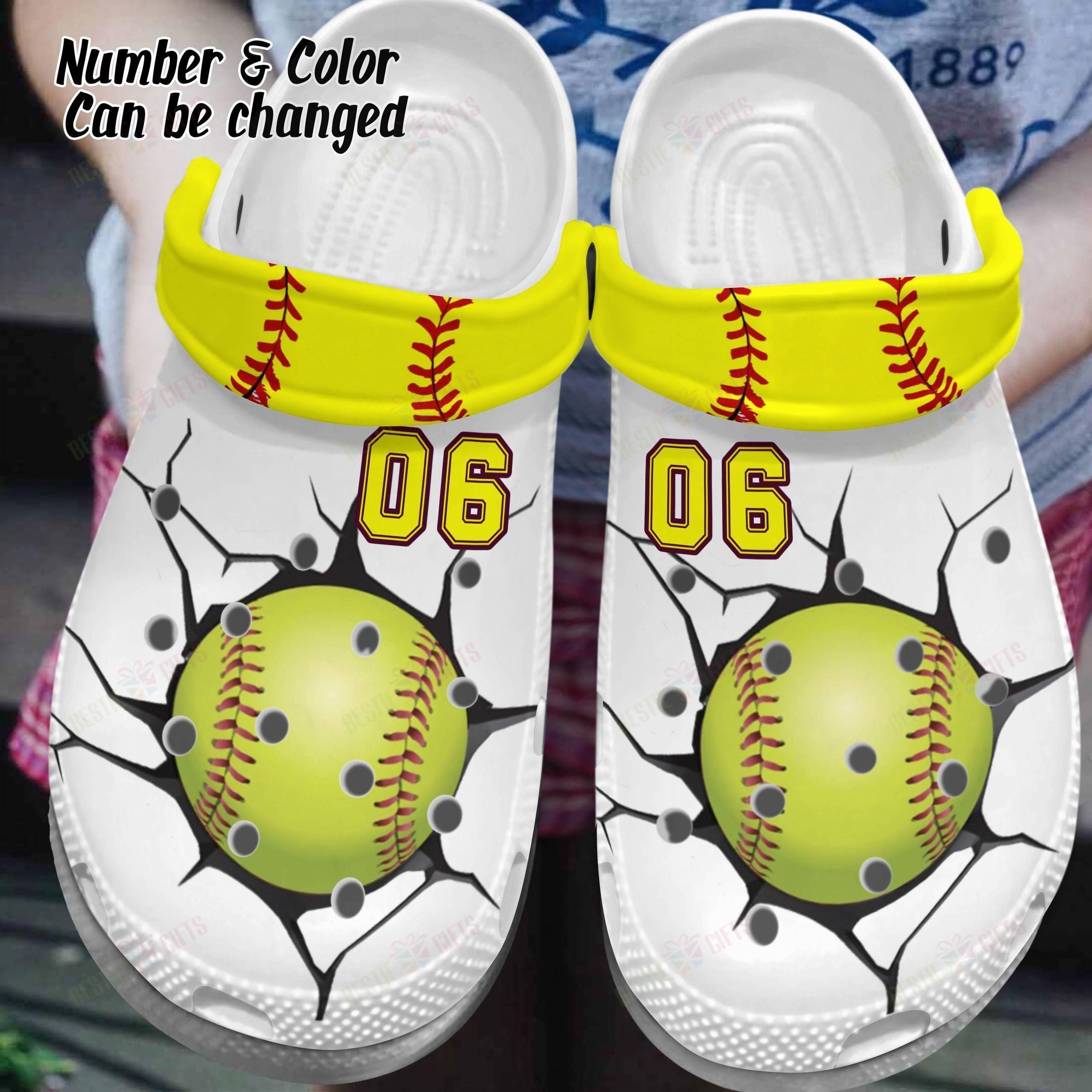 Softball Crocs Clog Classic Clog Personalized Softball Crack Shoes Softball Crocs Clog Classic Clog Personalized Softball Crack Shoes
