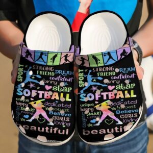 Softball I’M A Girl Sku 2392 Crocs Crocband Clog Comfortable For Mens Womens Classic Clog Water Shoes