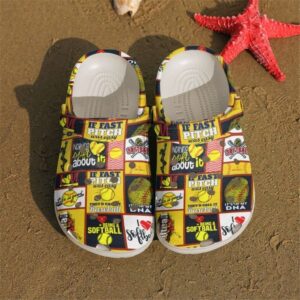 Softball Lover Sku 2425 Crocs Crocband Clog Comfortable For Mens Womens Classic Clog Water Shoes