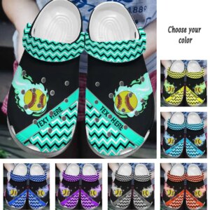 Softball Personalize Clog Custom Crocs Fashionstyle Comfortable For Women Men Kid Print 3D Personalized Colorful Softball