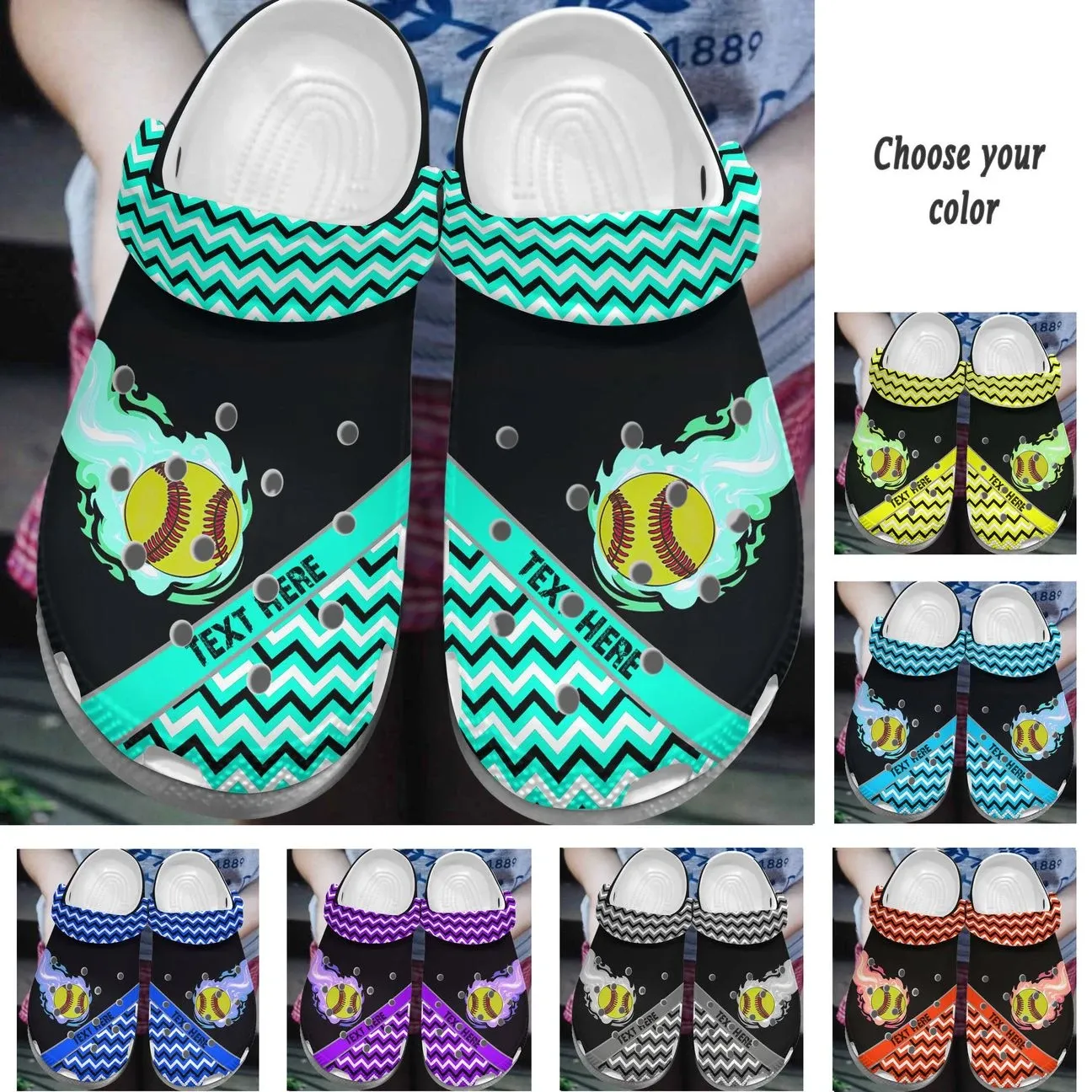 Softball Personalize Clog Custom Crocs Fashionstyle Comfortable For Women Men Kid Print 3D Personalized Colorful Softball Softball Personalize Clog Custom Crocs Fashionstyle Comfortable For Women Men Kid Print 3D Personalized Colorful Softball
