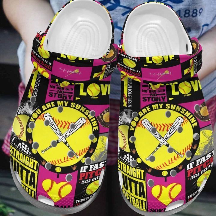 Softball Personalize Clog Custom Crocs Fashionstyle Comfortable For Women Men Kid Print 3D Softball Is Fun Softball Personalize Clog Custom Crocs Fashionstyle Comfortable For Women Men Kid Print 3D Softball Is Fun