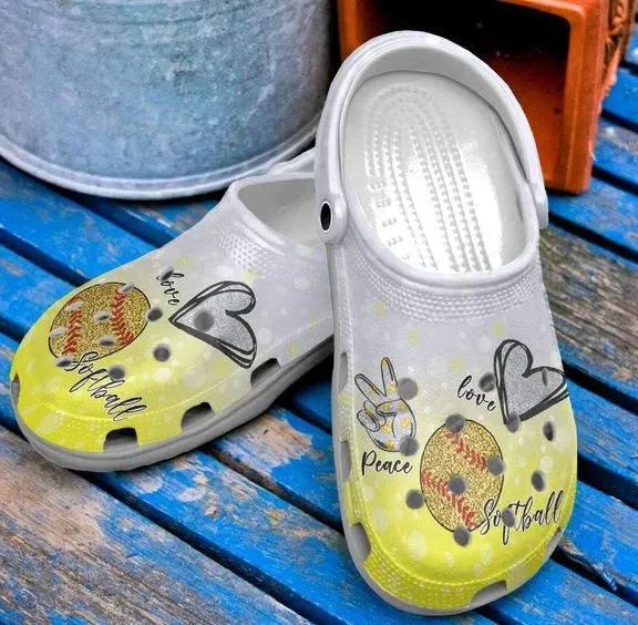 Softball Personalize Clog Custom Crocs Fashionstyle Comfortable For Women Men Kid Print 3D Whitesole Girls Love Softball Softball Personalize Clog Custom Crocs Fashionstyle Comfortable For Women Men Kid Print 3D Whitesole Girls Love Softball