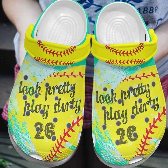 Softball Personalize Clog Custom Crocs Fashionstyle Comfortable For Women Men Kid Print 3D Whitesole Pretty Dirty Softball Personalize Clog Custom Crocs Fashionstyle Comfortable For Women Men Kid Print 3D Whitesole Pretty Dirty
