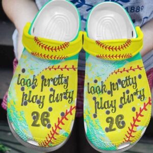 Softball Personalize Clog Custom Crocs Fashionstyle Comfortable For Women Men Kid Print 3D Whitesole Pretty Dirty