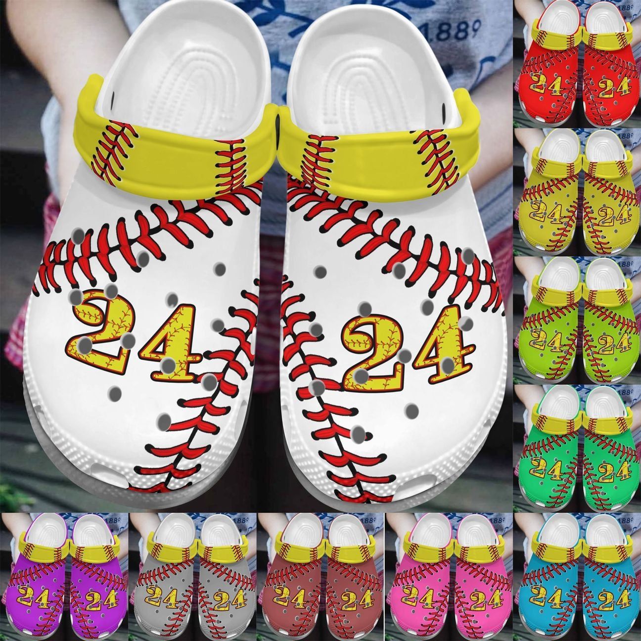 Softball Personalize Clog Custom Crocs Fashionstyle Comfortable For Women Men Kid Print 3D Whitesole Stitches Softball Personalize Clog Custom Crocs Fashionstyle Comfortable For Women Men Kid Print 3D Whitesole Stitches