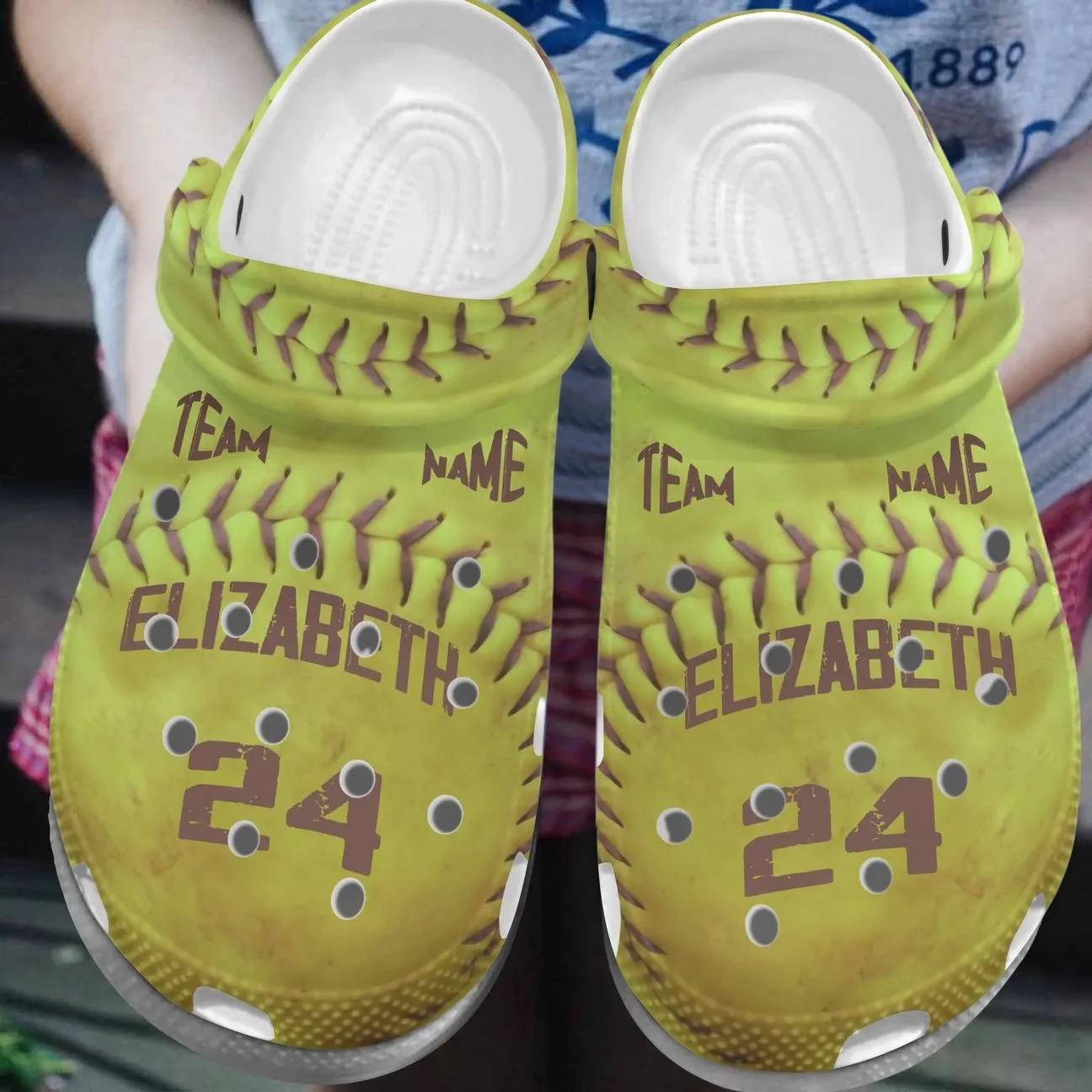 Softball Personalize Clog Custom Crocs Fashionstyle Comfortable For Women Men Kid Print 3D Yellow & Red Personalized Softball Personalize Clog Custom Crocs Fashionstyle Comfortable For Women Men Kid Print 3D Yellow & Red Personalized