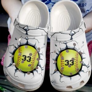 Softball Personalized Broken Wall Sku 2297 Crocs Crocband Clog Comfortable For Mens Womens Classic Clog Water Shoes