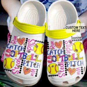 Softball Personalized Catch And Steal Sku 2298 Crocs Crocband Clog Comfortable For Mens Womens Classic Clog Water Shoes