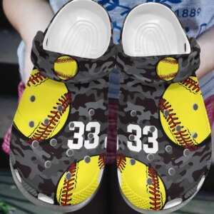 Softball Personalized Clog Custom Crocs Comfortablefashion Style Comfortable For Women Men Kid Print 3D Camo Softball