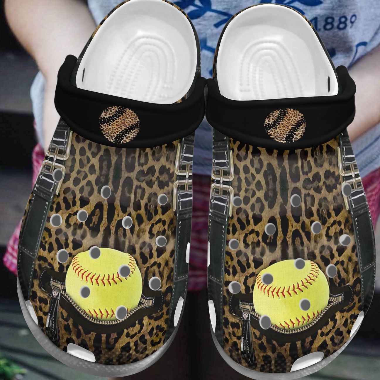 Softball Personalized Clog Custom Crocs Comfortablefashion Style Comfortable For Women Men Kid Print 3D Leopard Pattern Softball Personalized Clog Custom Crocs Comfortablefashion Style Comfortable For Women Men Kid Print 3D Leopard Pattern