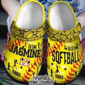 Softball Personalized Clog Custom Crocs Comfortablefashion Style Comfortable For Women Men Kid Print 3D Let’S Hit