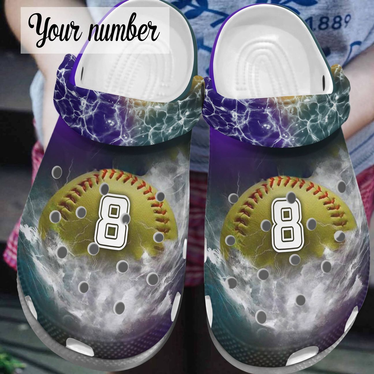 Softball Personalized Clog Custom Crocs Comfortablefashion Style Comfortable For Women Men Kid Print 3D Number Thunder Softball Personalized Clog Custom Crocs Comfortablefashion Style Comfortable For Women Men Kid Print 3D Number Thunder