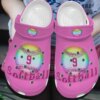Softball Personalized Clog Custom Crocs Comfortablefashion Style Comfortable For Women Men Kid Print 3D Pink Softball