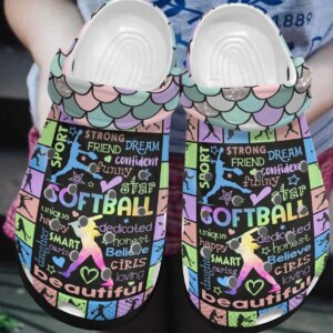 Softball Personalized Clog Custom Crocs Comfortablefashion Style Comfortable For Women Men Kid Print 3D Softball Girl