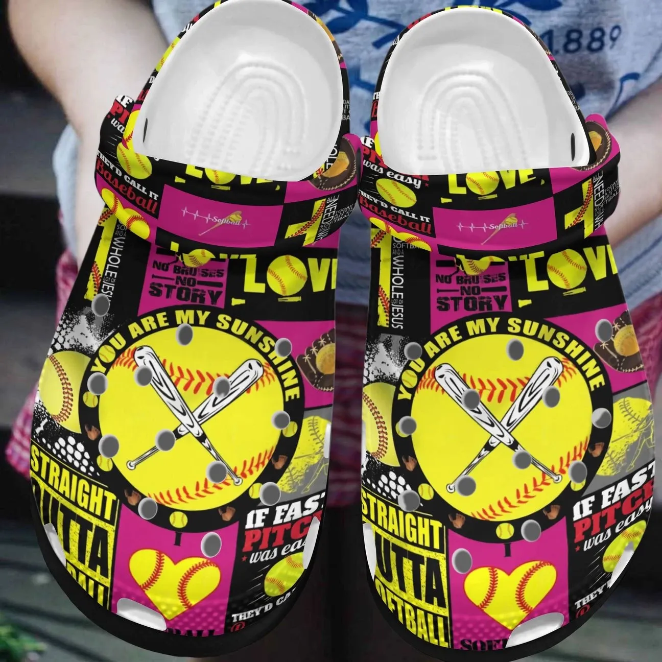 Softball Personalized Clog Custom Crocs Comfortablefashion Style Comfortable For Women Men Kid Print 3D Softball Is Fun Softball Personalized Clog Custom Crocs Comfortablefashion Style Comfortable For Women Men Kid Print 3D Softball Is Fun