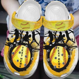 Softball Personalized Clog Custom Crocs Comfortablefashion Style Comfortable For Women Men Kid Print 3D Softball Team