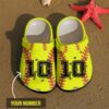 Softball Personalized Clog Custom Crocs Comfortablefashion Style Comfortable For Women Men Kid Print 3D Softball Texture