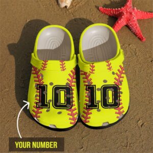 Softball Personalized Clog Custom Crocs Comfortablefashion Style Comfortable For Women Men Kid Print 3D Softball Texture
