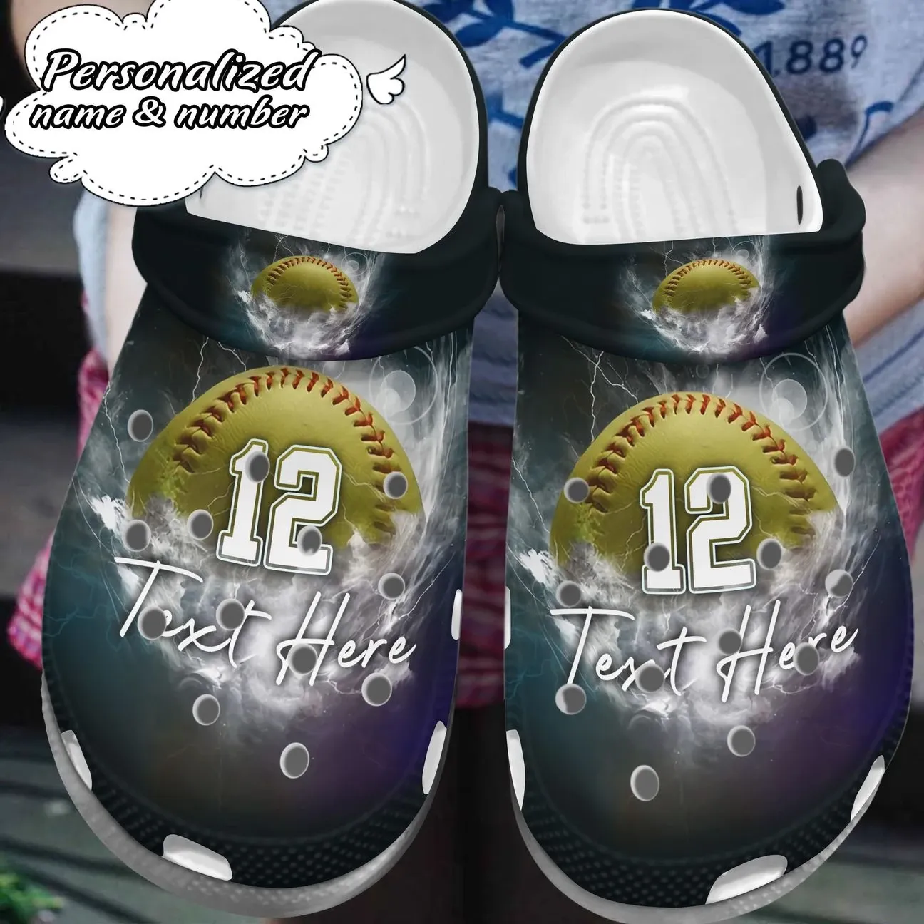 Softball Personalized Clog Custom Crocs Comfortablefashion Style Comfortable For Women Men Kid Print 3D Thunder Softball Personalized Clog Custom Crocs Comfortablefashion Style Comfortable For Women Men Kid Print 3D Thunder