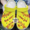 Softball Personalized Clog Custom Crocs Comfortablefashion Style Comfortable For Women Men Kid Print 3D Yellow Softball