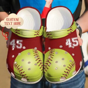 Softball Personalized Colorful V2 Sku 2301 Crocs Crocband Clog Comfortable For Mens Womens Classic Clog Water Shoes