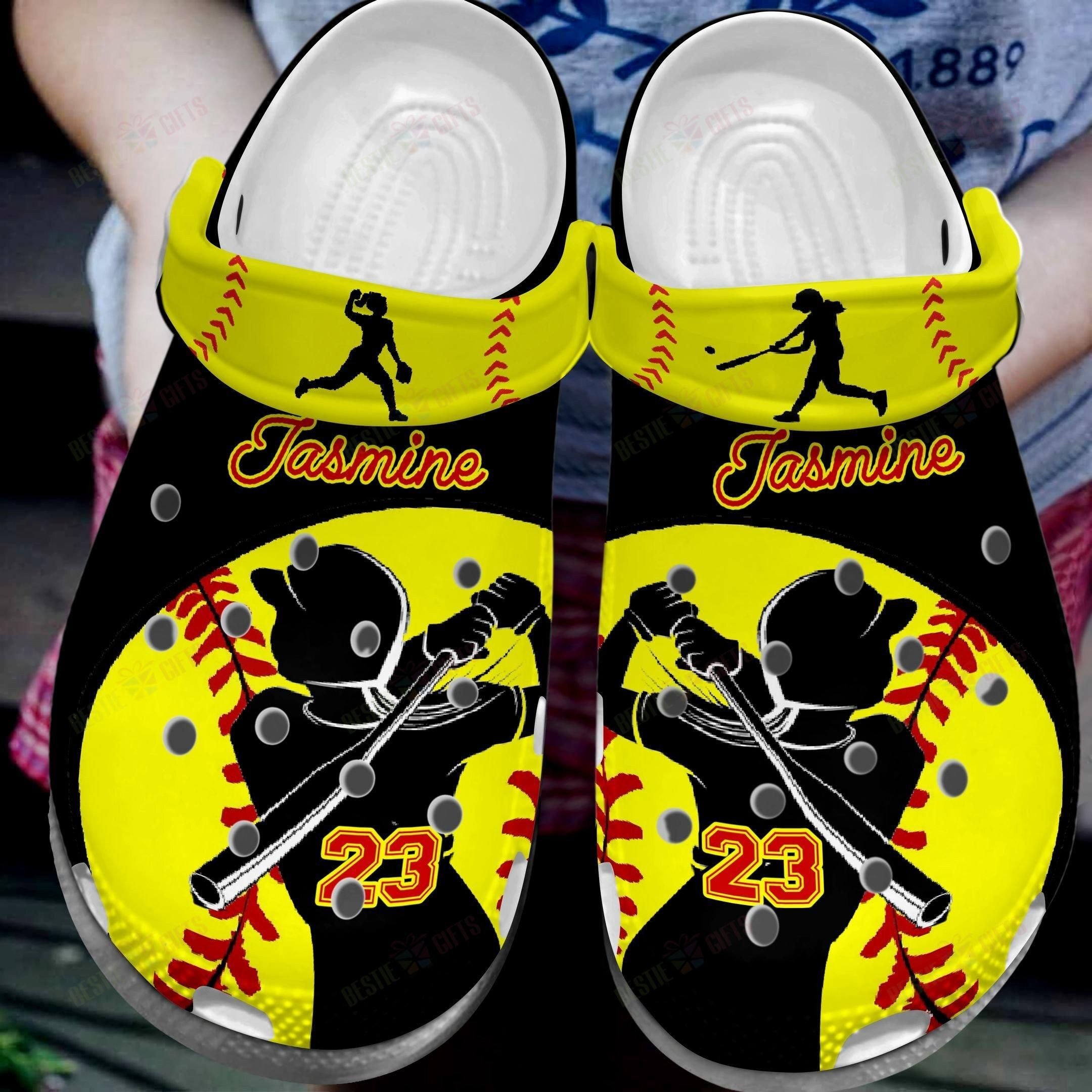 Softball Personalized Crocs Clog Classic Clog Swinging Bat Shoes Softball Personalized Crocs Clog Classic Clog Swinging Bat Shoes