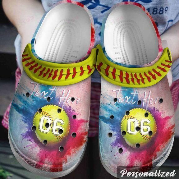 Softball Personalized Crocs Clog Classic Clog Whitesole Love Softball Shoes Softball Personalized Crocs Clog Classic Clog Whitesole Love Softball Shoes