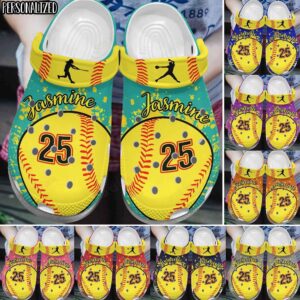 Softball Personalized Crocs Clog Classic Clog Whitesole My Love Shoes